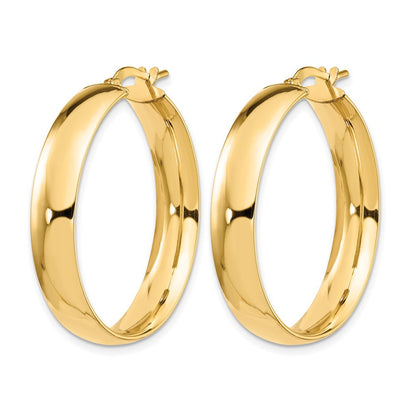 14K Gelbgold 6mm Hoch Poliert Creolen