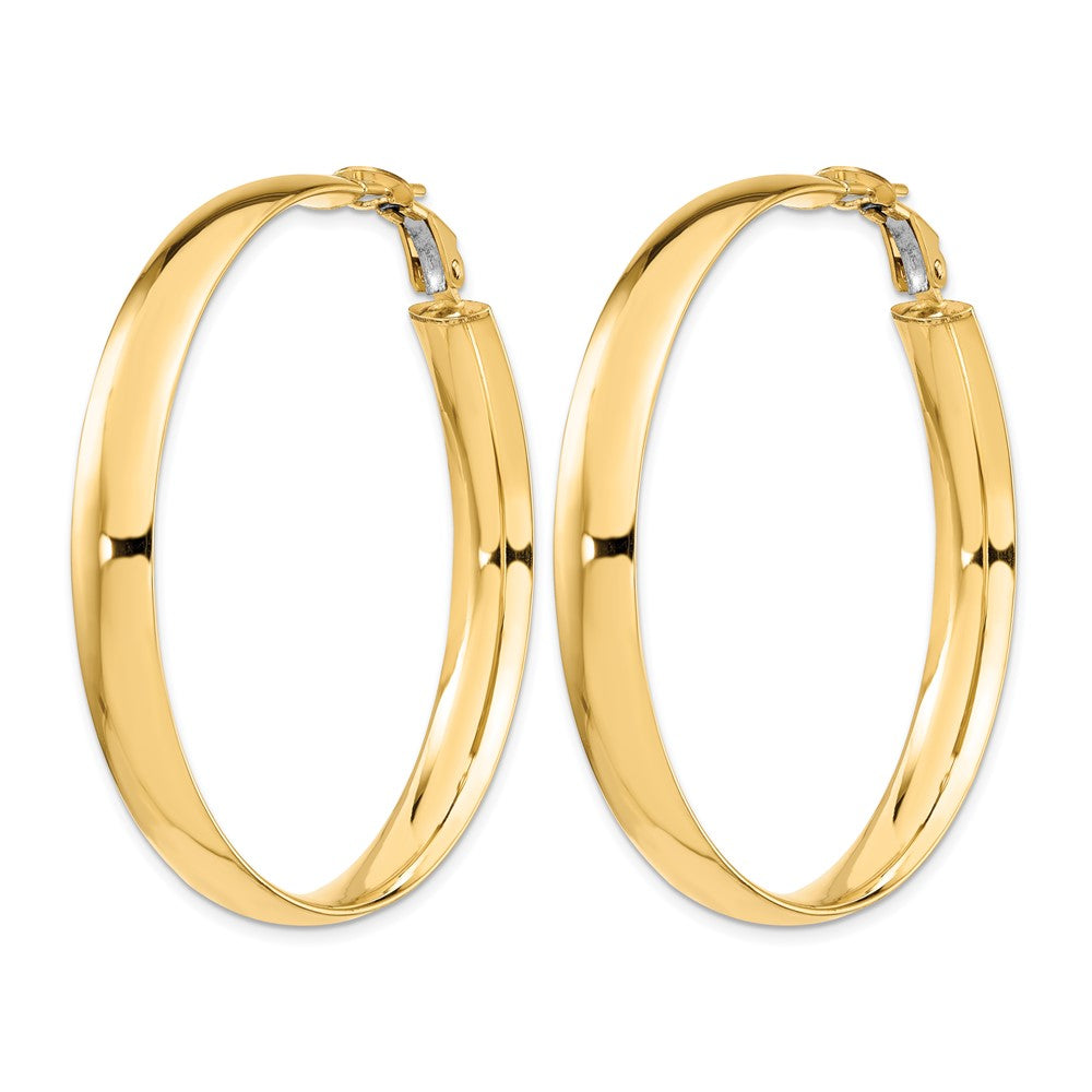 14K Gelbgold 6mm Hoch Poliert Omega Rückseite Creolen