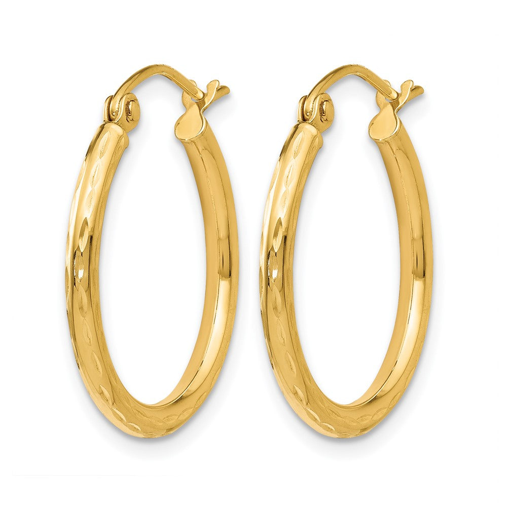 14K Gelbgold Diamantiert Klappbar Creolen