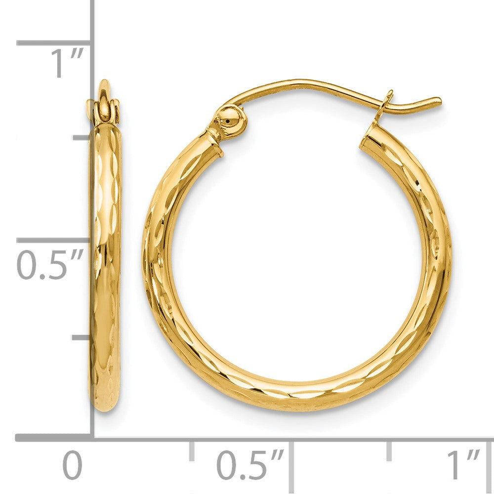 14K Gelbgold Diamantiert Klappbar Creolen