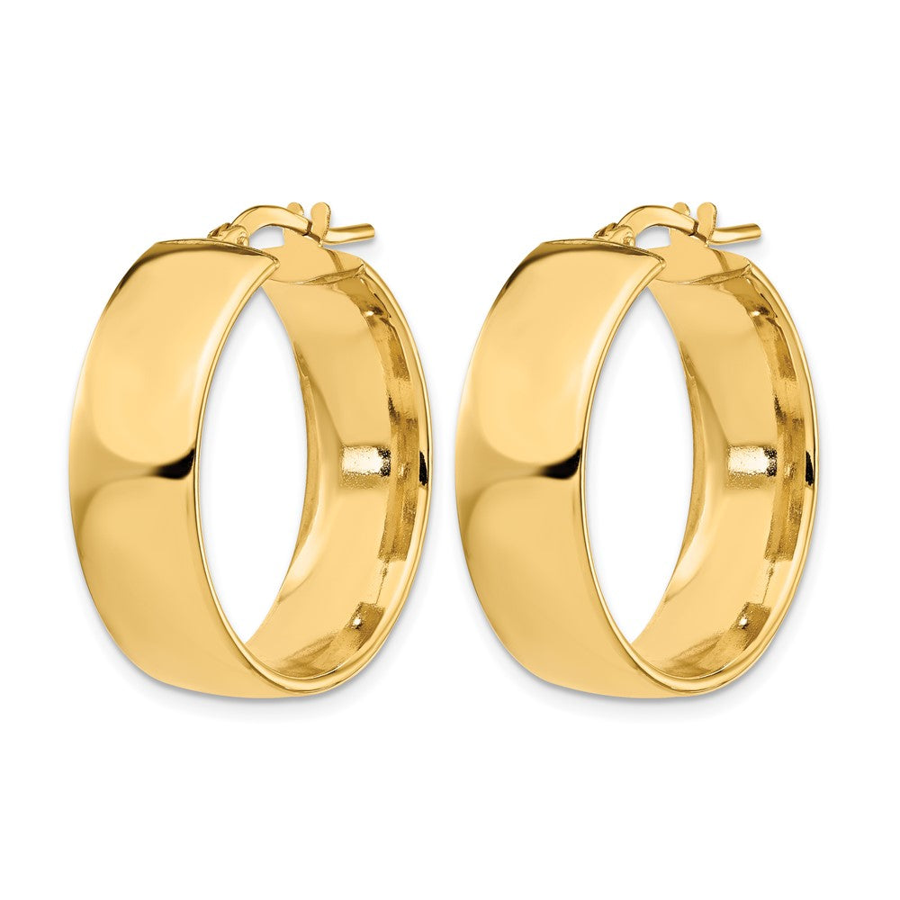 14K Gelbgold 8mm Hoch Poliert Creolen