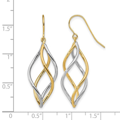 14K Bicolor Poliert Ohrhänger