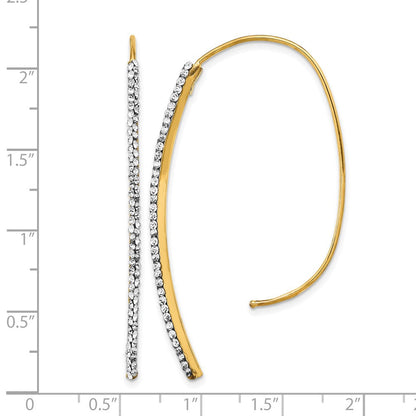14K Gelbgold Poliert Kristall Durchzieher-Ohrringe