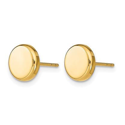 14K Gelbgold Poliert Knopf Ohrstecker