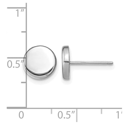 14K Weißgold Poliert Knopf Ohrstecker