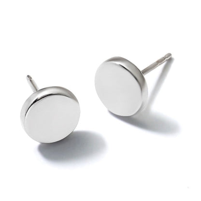 14K Weißgold Poliert Knopf Ohrstecker