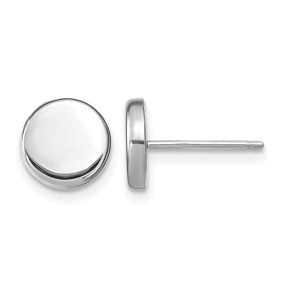 14K Weißgold Poliert Knopf Ohrstecker