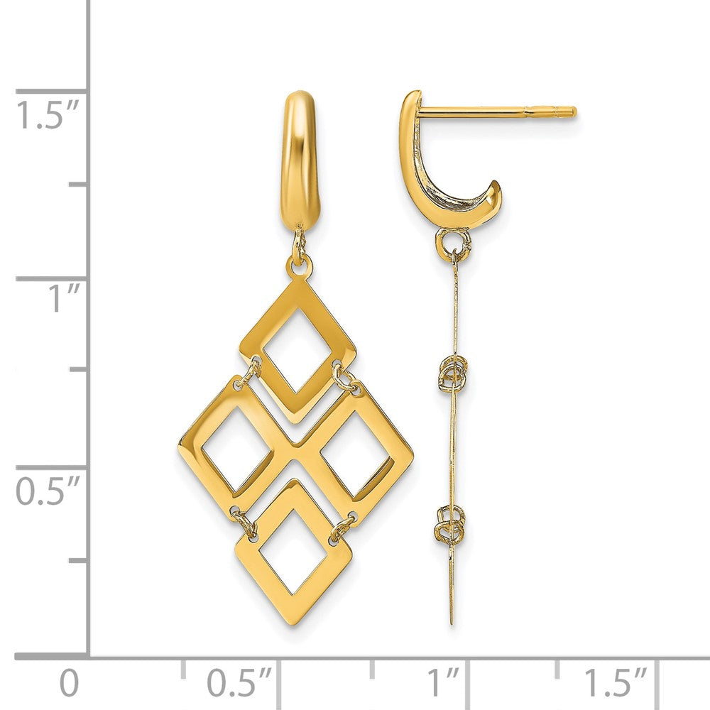 14K Gelbgold Poliert Stecker Ohrhänger