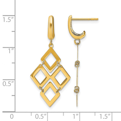 14K Gelbgold Poliert Stecker Ohrhänger