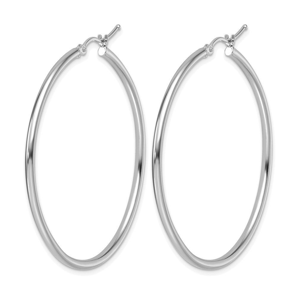14K Weißgold Poliert 2mm Creolen