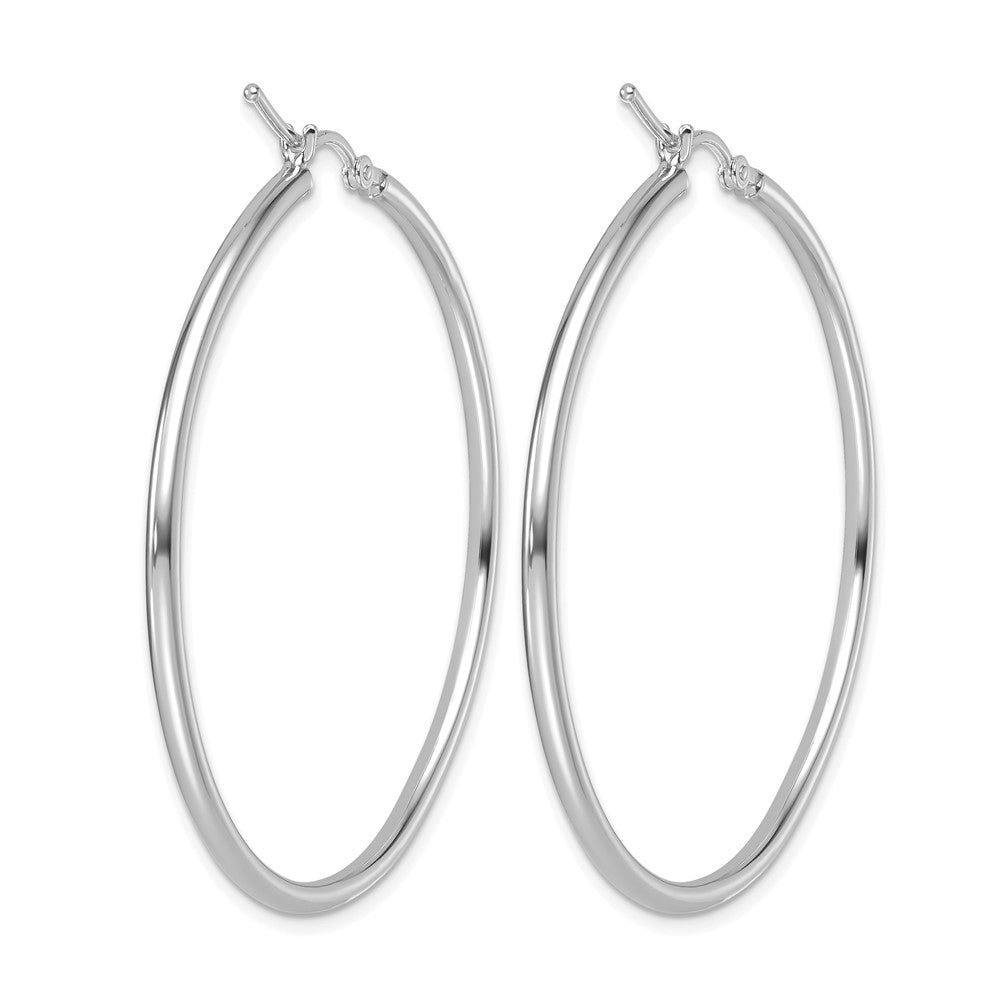 14K Weißgold Poliert 2mm Creolen
