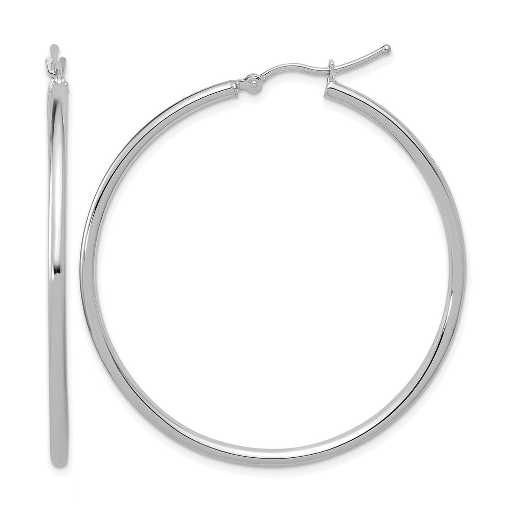 14K Weißgold Poliert 2mm Creolen