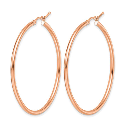 14K Roségold Poliert 2x45mm Creolen
