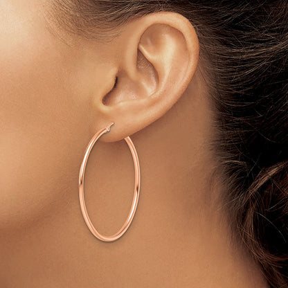 14K Roségold Poliert 2x45mm Creolen