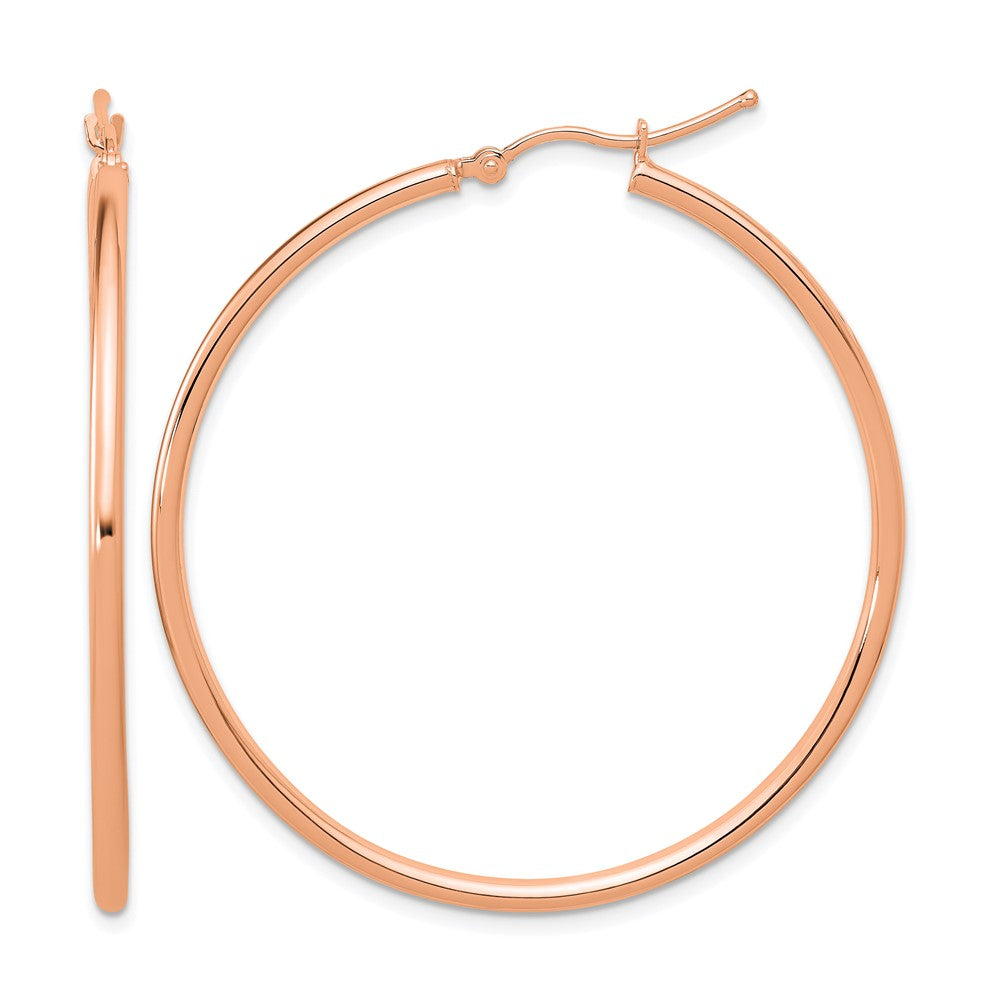 14K Roségold Poliert 2x45mm Creolen