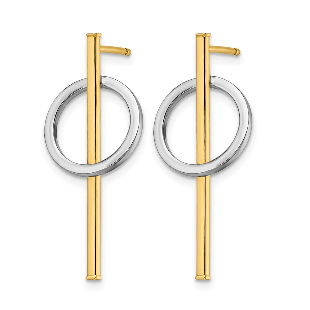14K Gelb & Rhodium mit Stecker Ohrhänger