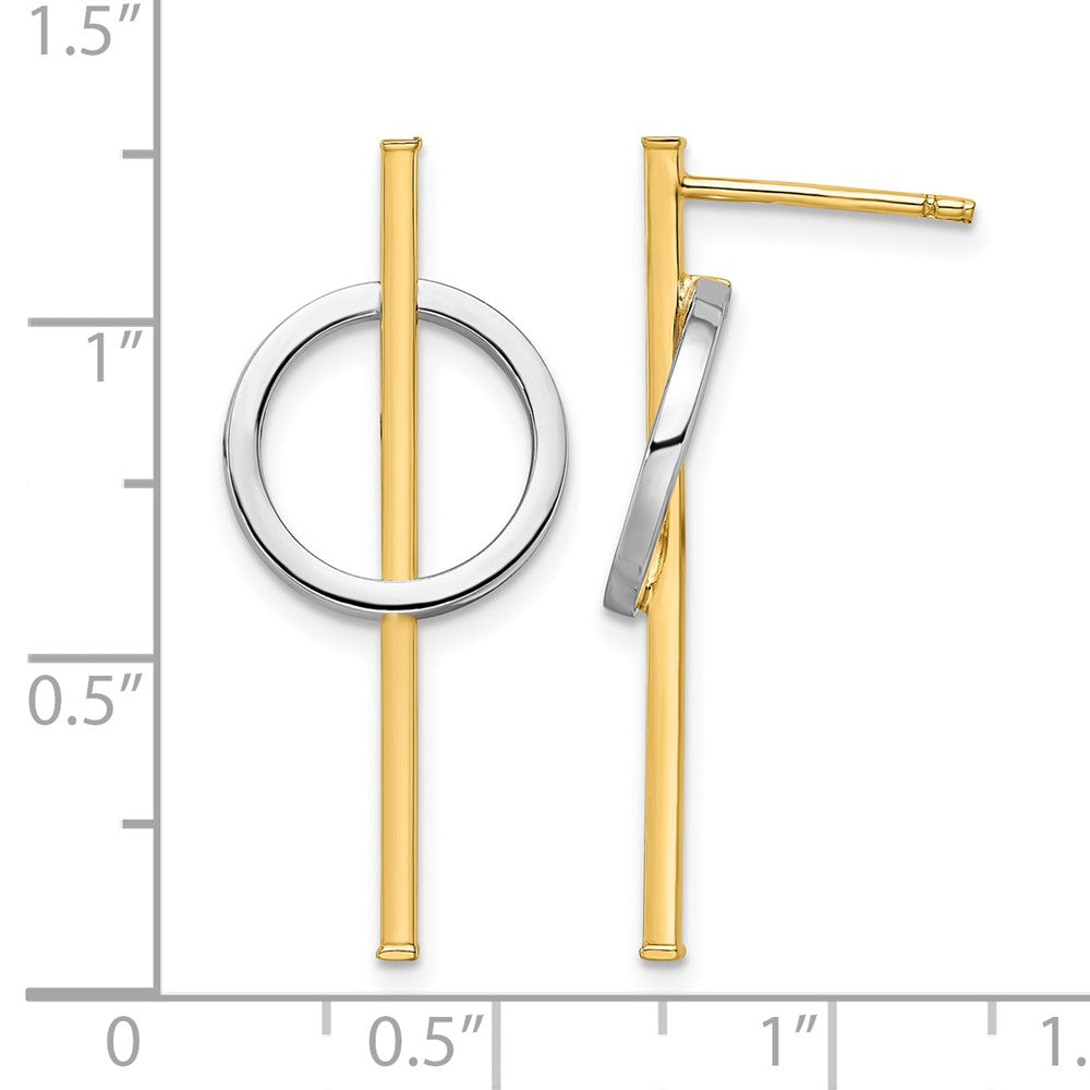 14K Gelb & Rhodium mit Stecker Ohrhänger