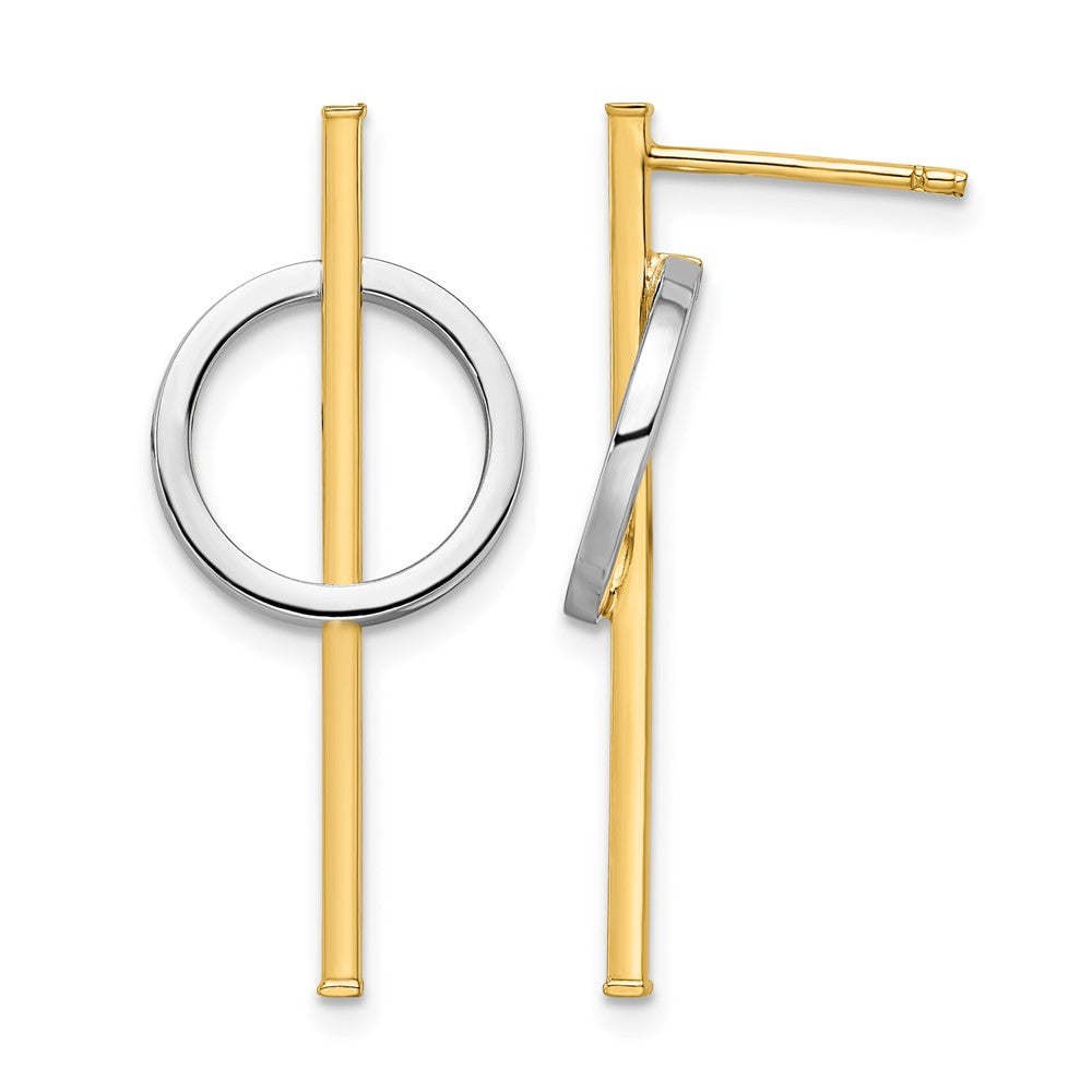 14K Gelb & Rhodium mit Stecker Ohrhänger