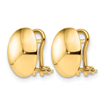 14K Gelbgold Poliert Omega Rückseite Ohrringe