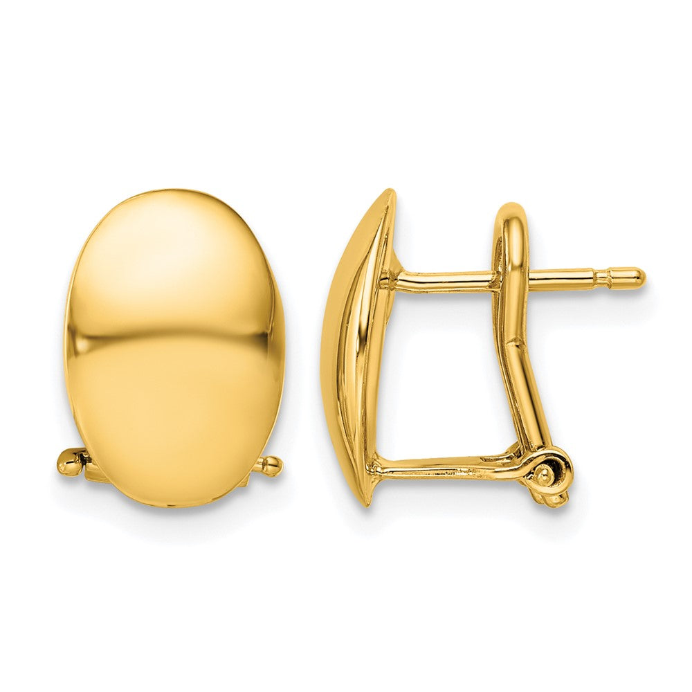 14K Gelbgold Poliert Omega Rückseite Ohrringe