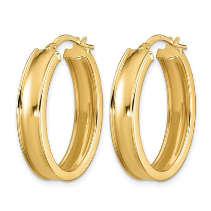 14K Gelbgold Poliert Oval Creolen
