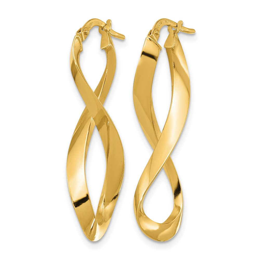 14K Gelbgold Poliert Left und Right Memoire Creolen