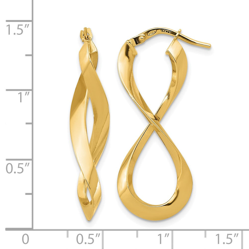 14K Gelbgold Poliert Left und Right Memoire Creolen