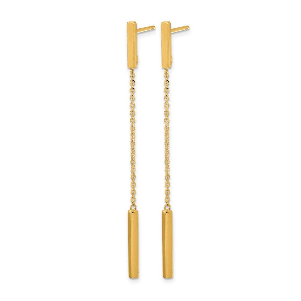14K Gelbgold Poliert Stecker Ohrhänger