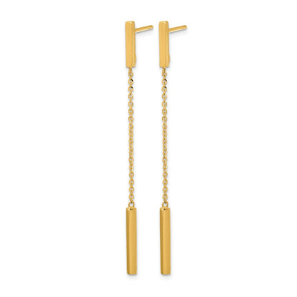14K Gelbgold Poliert Stecker Ohrhänger