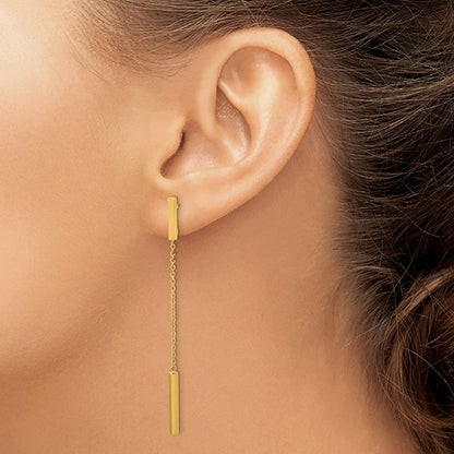 14K Gelbgold Poliert Stecker Ohrhänger