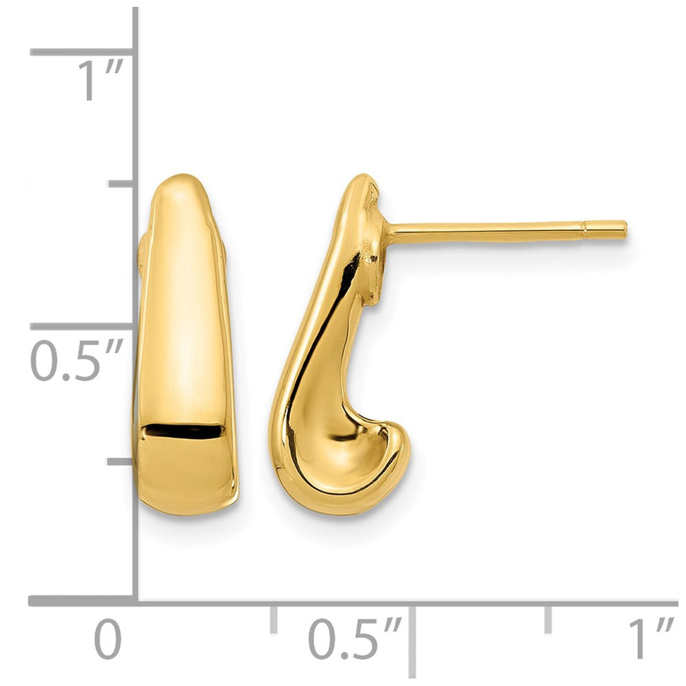 14K Gelbgold Poliert Ohrstecker
