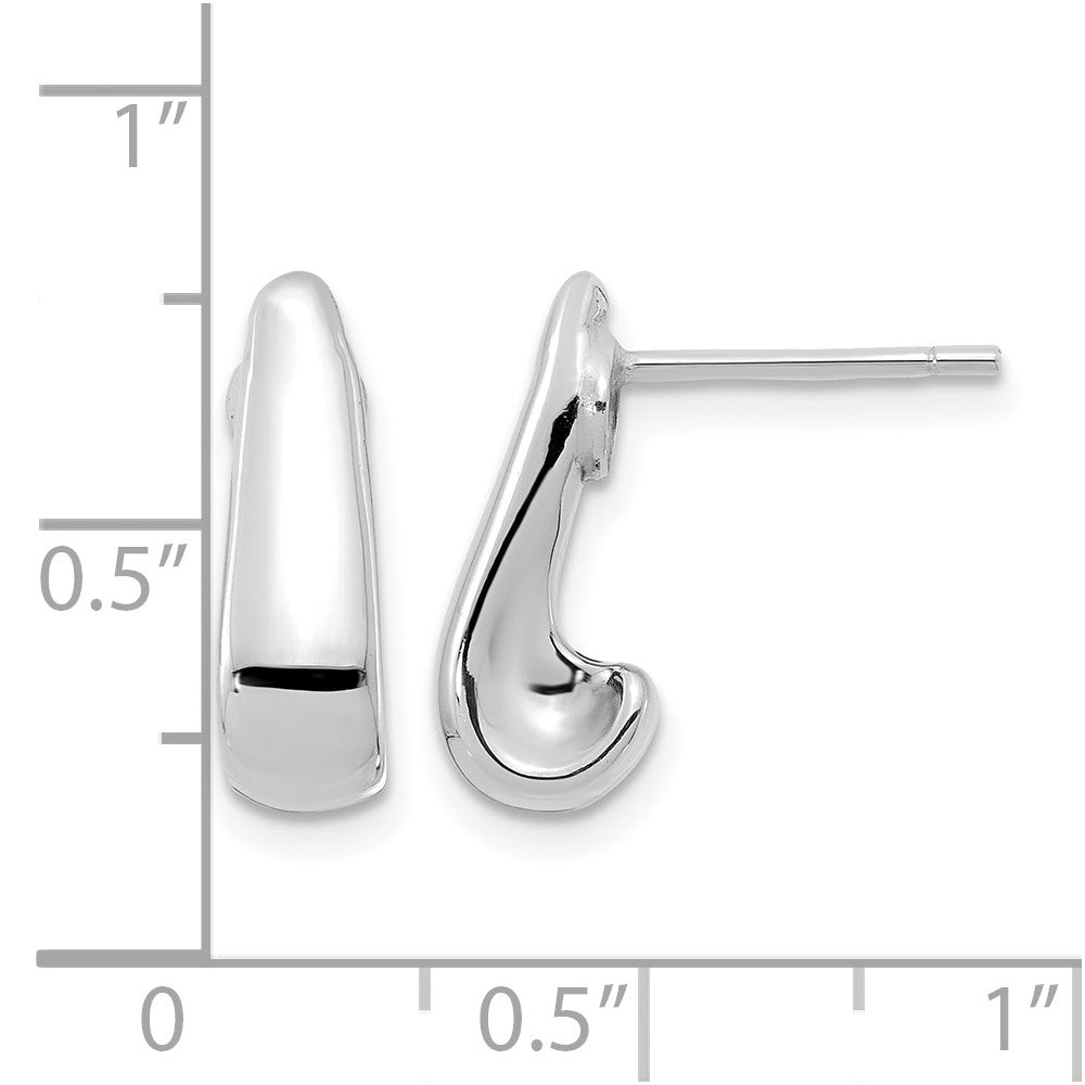 14K Weißgold Poliert Ohrstecker
