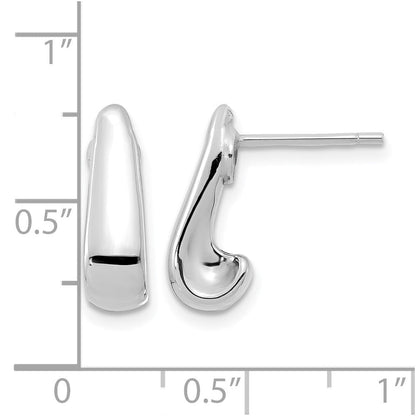 14K Weißgold Poliert Ohrstecker