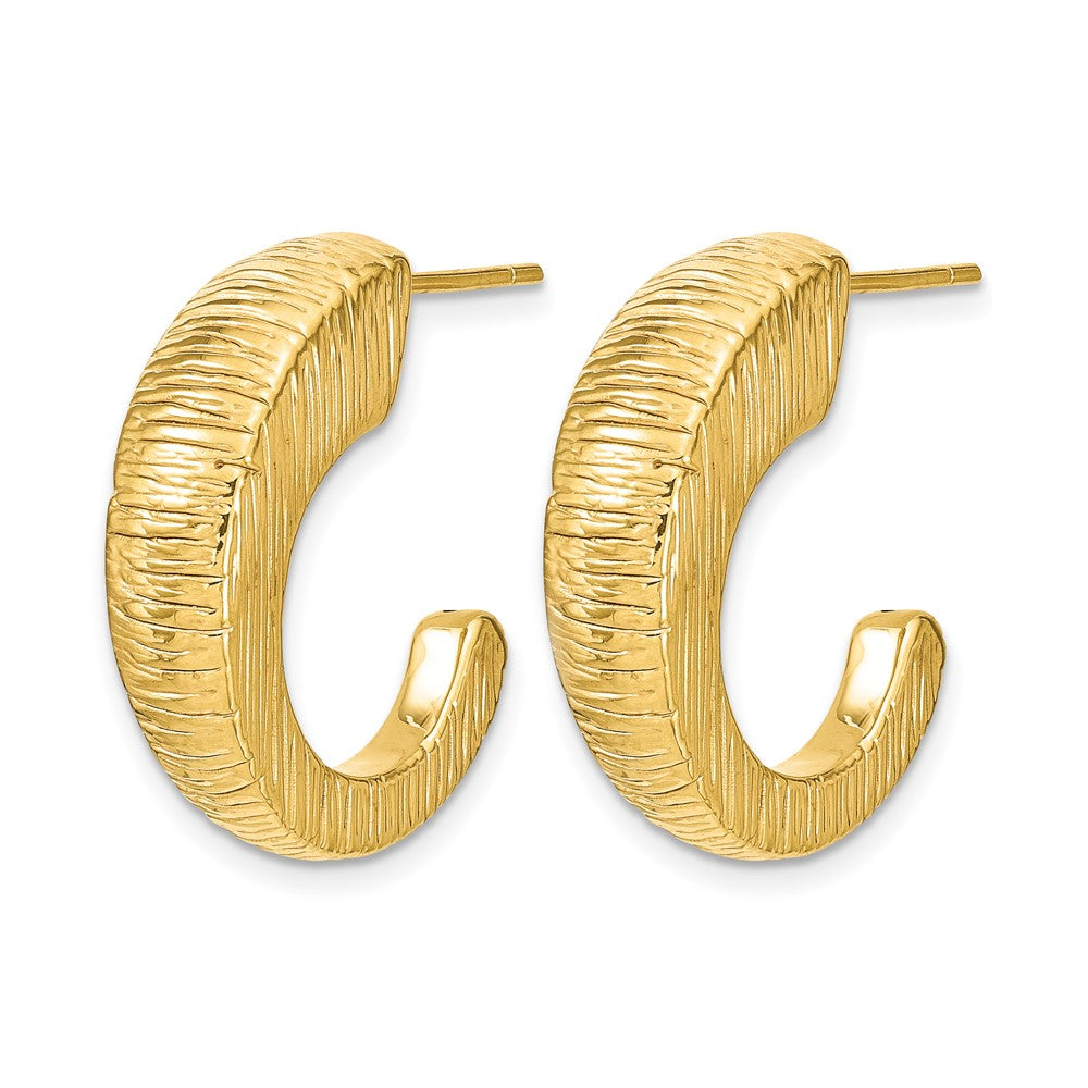 14K Gelbgold Poliert Strukturiert J Creolen