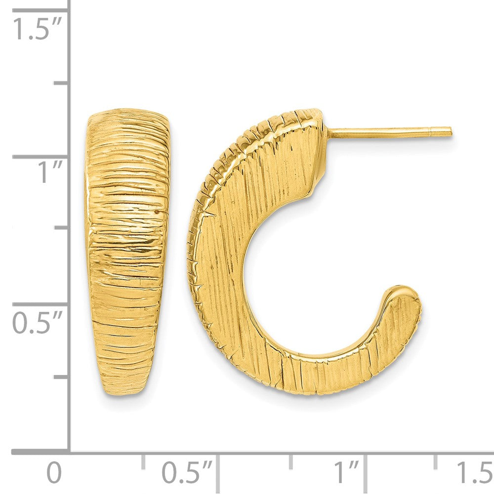 14K Gelbgold Poliert Strukturiert J Creolen