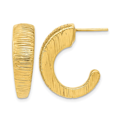 14K Gelbgold Poliert Strukturiert J Creolen