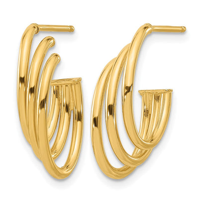 14K Gelbgold Poliert J Creole Ohrstecker