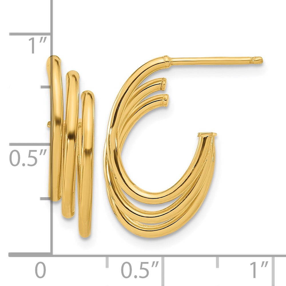 14K Gelbgold Poliert J Creole Ohrstecker