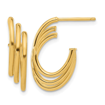 14K Gelbgold Poliert J Creole Ohrstecker