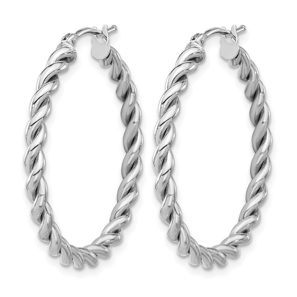 14K Gelb & Rhodium Weiß Rhodiniert Beschichtung Poliert Gedreht Creolen