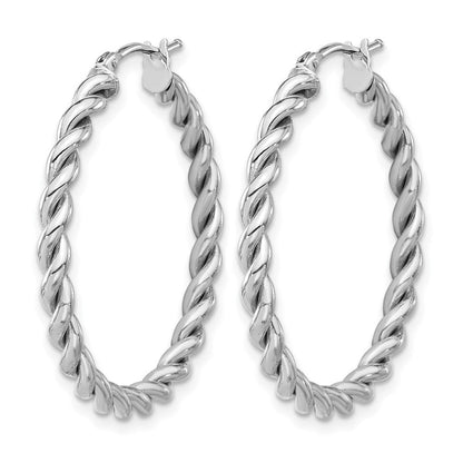14K Gelb & Rhodium Weiß Rhodiniert Beschichtung Poliert Gedreht Creolen