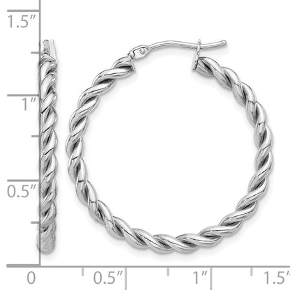 14K Gelb & Rhodium Weiß Rhodiniert Beschichtung Poliert Gedreht Creolen