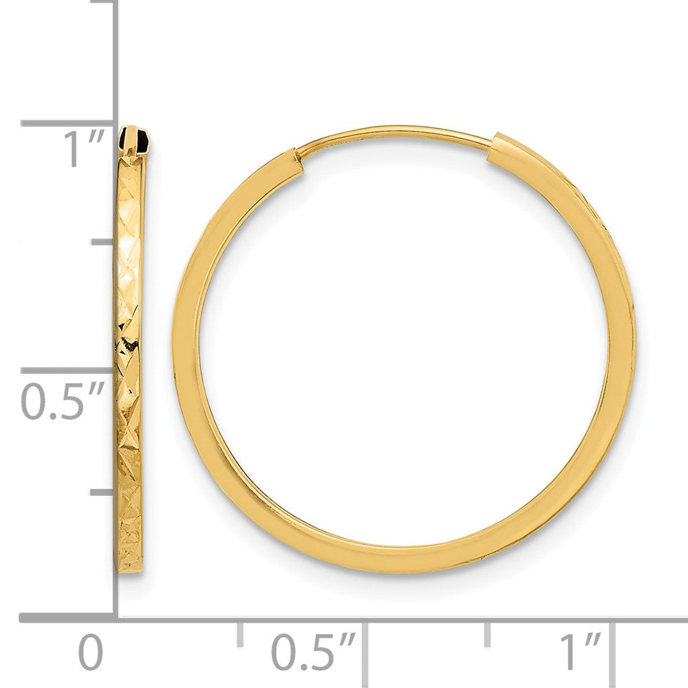 14K Gelbgold Diamantiert Endlos Creolen
