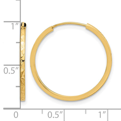 14K Gelbgold Diamantiert Endlos Creolen