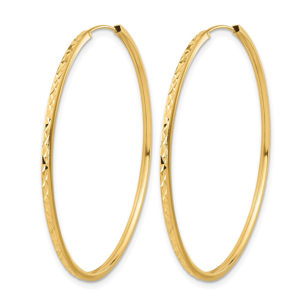 14K Gelbgold Diamantiert Endlos Creolen