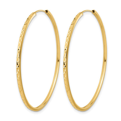14K Gelbgold Diamantiert Endlos Creolen