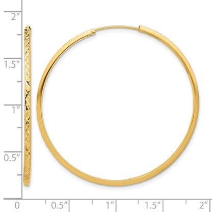 14K Gelbgold Diamantiert Endlos Creolen