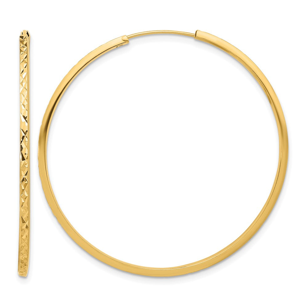 14K Gelbgold Diamantiert Endlos Creolen