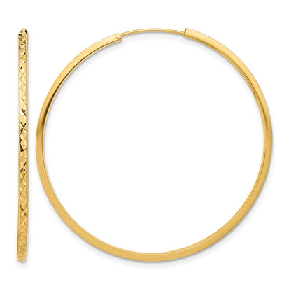 14K Gelbgold Diamantiert Endlos Creolen