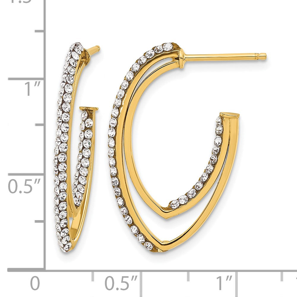 14K Gelbgold Poliert Kristall J Creole Ohrstecker